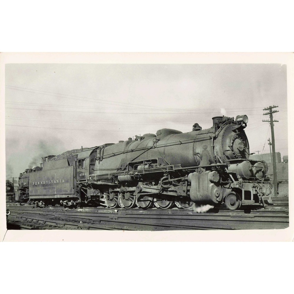 RPPC Pennsylvania Railroad Steam Locomotive 4584 Real Photo Postcard Kodak